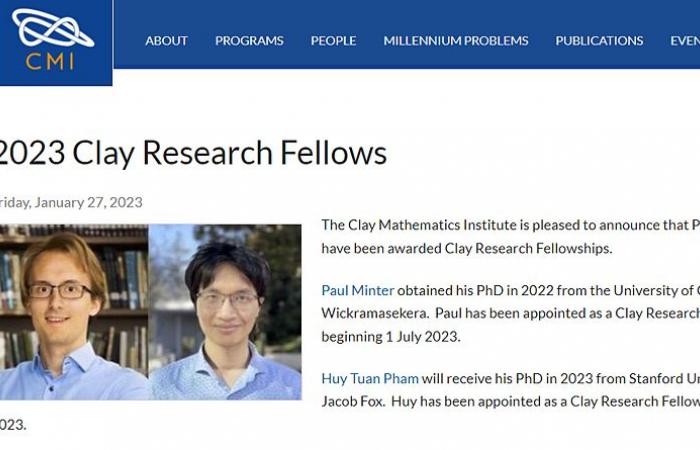 Pham Tuan Huy won the prestigious Clay Mathematics Prize